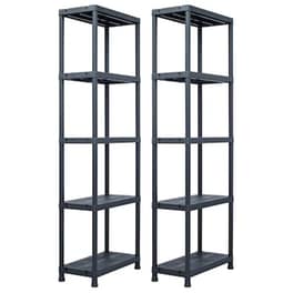 Vidaxl Ραφιέρες 2 Τεμ. Μαύρες 125 Κ. 60 X 30 X 180 Εκ. Πλαστικές