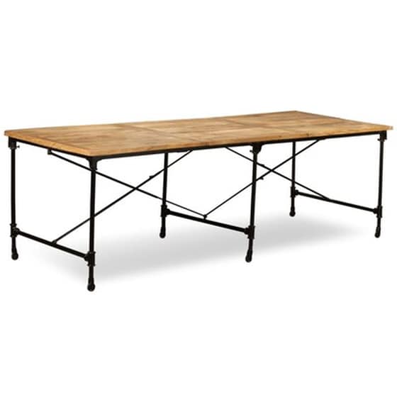 Τραπεζαρία Vidaxl από Μασίφ Ξύλο Μάνγκο 240x90x76 cm - Μαύρη/Καφέ image 3