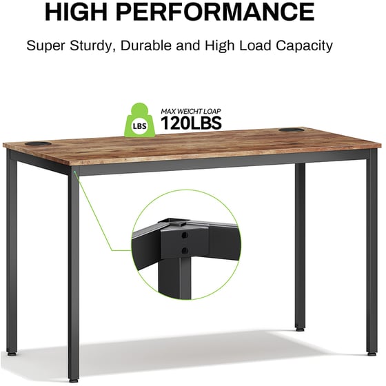 Γραφείο Μελέτης Eureka Ergonomic από Μοριοσανίδα 108.2x68cm - Καφέ image 9