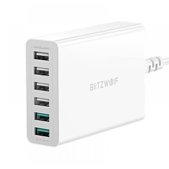 Φορτιστής Πρίζας BlitzWolf USB-A 60W  - Λευκό image 0