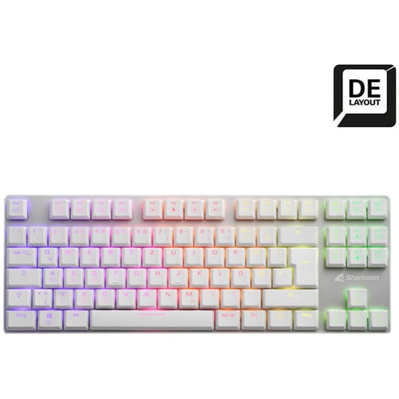 Sharkoon PureWriter TKL Ενσύρματο Μηχανικό Πληκτρολόγιο με RGB φωτισμό Λευκό (US) image 2