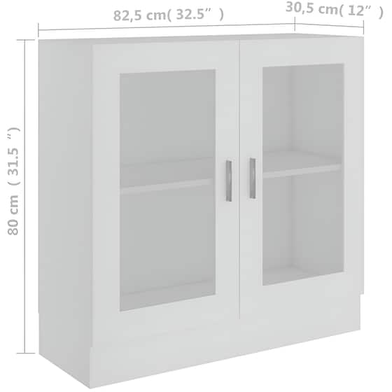 Βιτρίνα VidaXL από Μοριοσανίδα 82.5x30.5x80 cm - Λευκή image 3