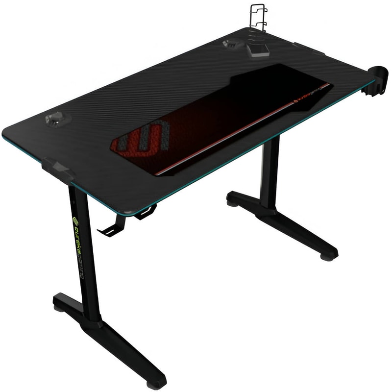 EUREKA Γραφείο Gaming Eureka Ergonomic ERK-GIP-44B από Carbon Fiber 112x60cm - Μαύρο