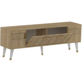Έπιπλο Τηλεόρασης 24Mall Moda από Μοριοσανίδα 150x35x53.2 cm - Μπεζ/Χρυσό