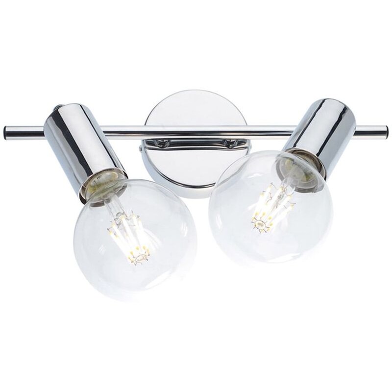 ACA DECOR Σποτ Δίφωτο Aca Mohicans Sut1912tc Μεταλλικό - Ασημί