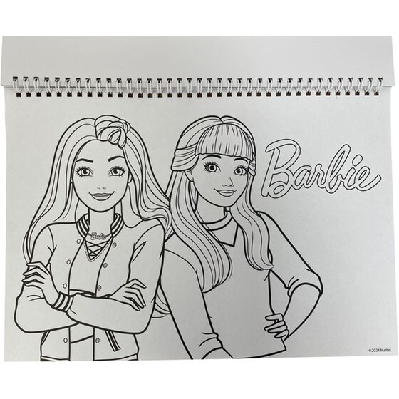 Μπλοκ Ζωγραφικής Gim 23x33 με Αυτοκόλλητα Barbie 40 Φύλλων image 2