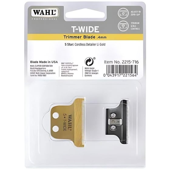 Ανταλλακτικό Κοπτικό WAHL Trimmer Blade T-wide (2215-716) Χρυσό image 2