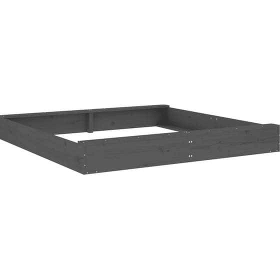 VidaXL Αμμοδόχος με Καθίσματα Τετράγωνη 160x160x20cm Ξύλινη - Γκρι image 5
