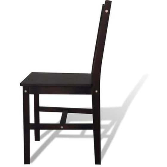 Καρέκλες Τραπεζαρίας Vidaxl από Ξύλο Πεύκου 4 Τμχ - Σκούρο Καφέ image 3