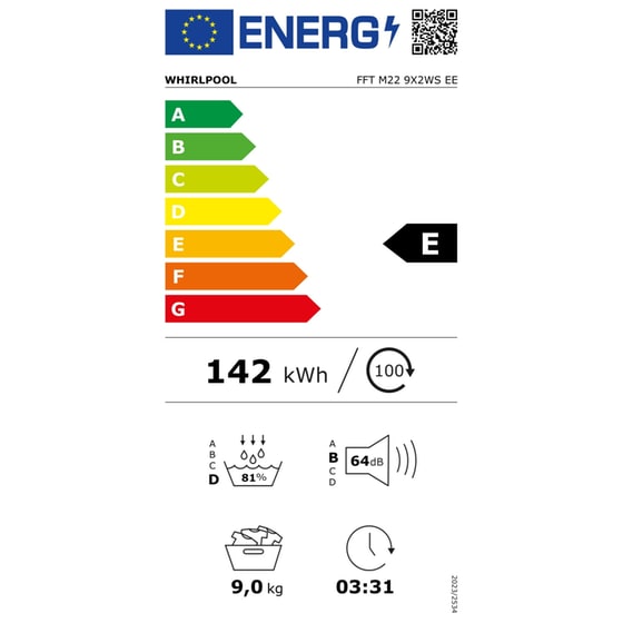 WHIRLPOOL FFT M22 9X2WS EE 9 kg με Αντλία Θερμότητας Λευκό Στεγνωτήριο Ρούχων image 3