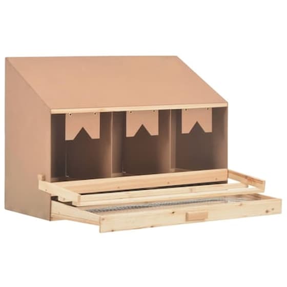 Vidaxl Φωλιά Για Κότες Με 3 Θέσεις 93x40x65 Εκ. Από Μασίφ Ξύλο Πεύκου image 4