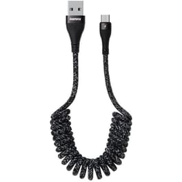 Remax Super Spring Data Cable With Nylon Wire USB - Micro USB 1.2m 2.1A - Μαύρο
