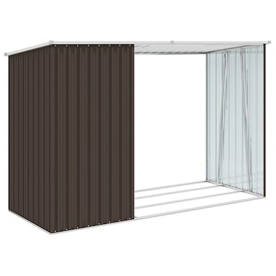 Vidaxl Υπόστεγο Ξύλων/αποθήκη Κήπου Καφέ 245x98x159 Εκ. Γαλβ. Ατσάλι image 4