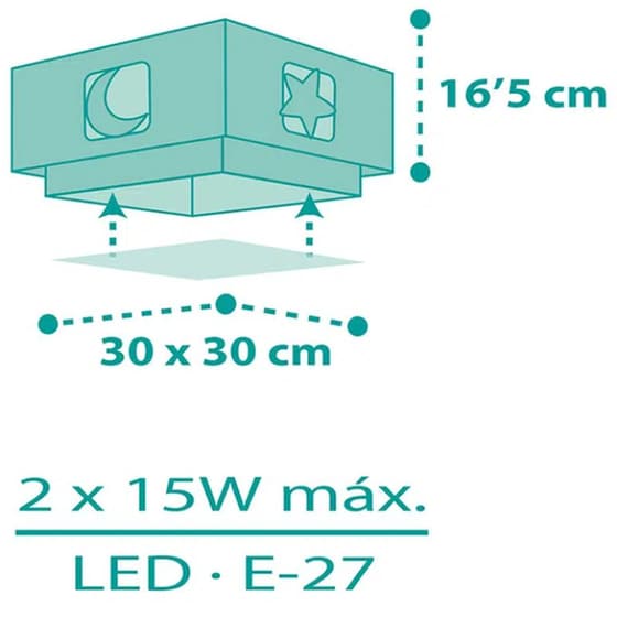 Παιδικό Φωτιστικό Οροφής Ango Moonlight Green Πλαφονιέρα 63236H - Πράσινο image 3