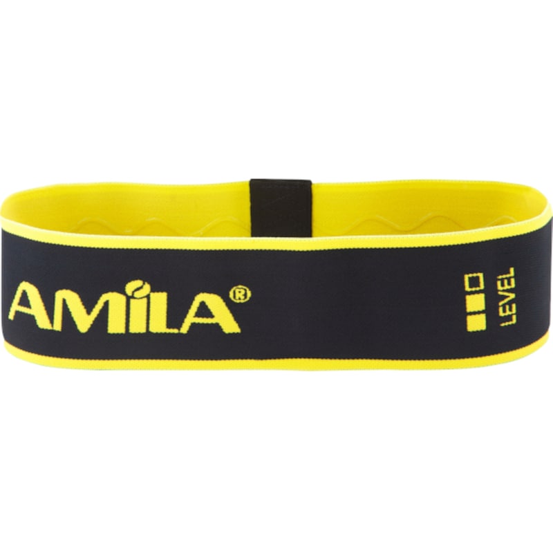 Λάστιχο Αντίστασης Amila Fabric Hipband Medium 17.25 kg 34.3x7 cm - Μαύρο/Κίτρινο