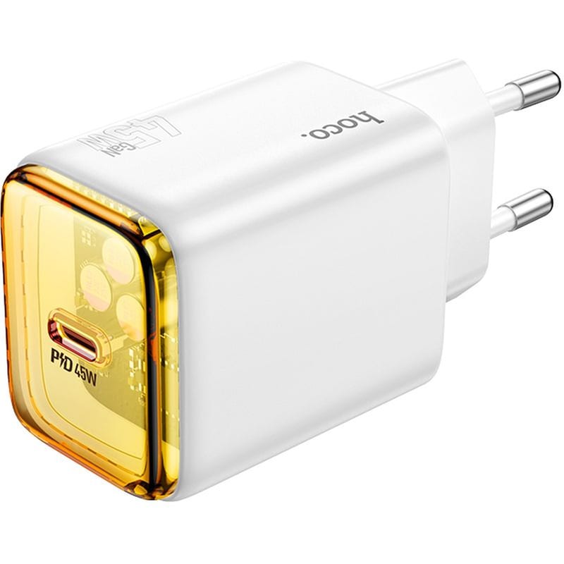 Φορτιστής Πρίζας Hoco N54 Monsoon USB-C 45W - White