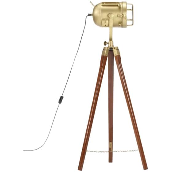 Vidaxl Φωτιστικό Δαπέδου Προβολέας Τρίποδο 97 Εκ. Μασίφ Ξύλο Μάνγκο image 2
