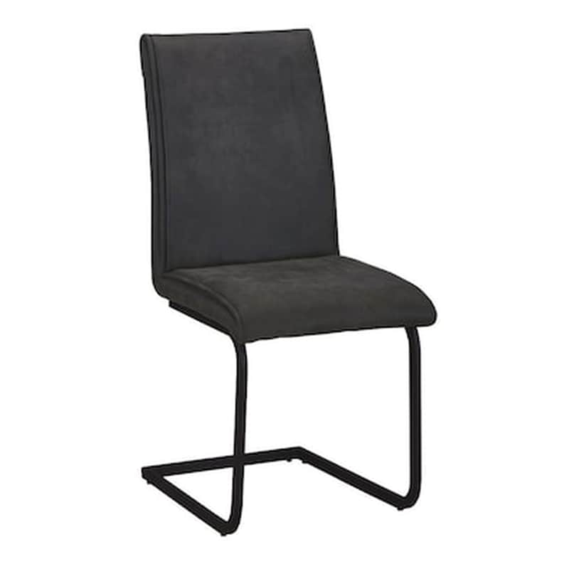 WOODWELL Καρέκλα Woodwell Ύφασμα Με Μεταλλικά Πόδια Μαυρα Σετ 4 Τμχ - Ανθρακί
