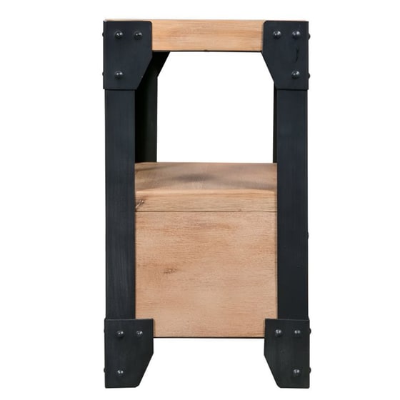 Κομοδίνο Vidaxl Από Μασίφ Ξύλο Ακακίας 40x30x54 cm - Καφέ Μαύρο image 1