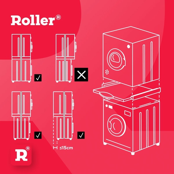 ROLLER 00719 με Συρτάρι Inox Βάση Σύνδεσης Πλυντηρίου - Στεγνωτηρίου image 6