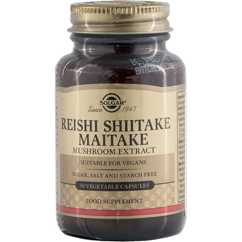 Ειδικό Συμπλήρωμα Διατροφής Solgar Reishi Shiitake Maitake Mushroom Extract - 50 κάψουλες