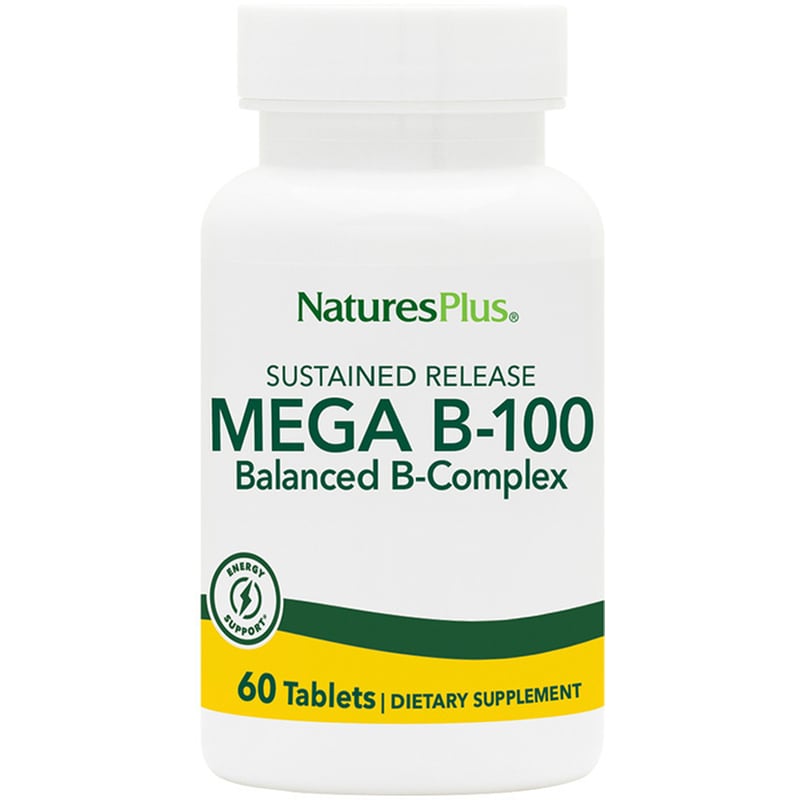 Natures Plus Mega B100 Balanced B-Complex - 60 ταμπλέτες