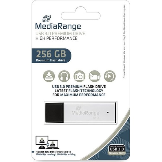 MediaRange USB 3.0 High Performance Flash Drive 256GB - Λευκό image 0