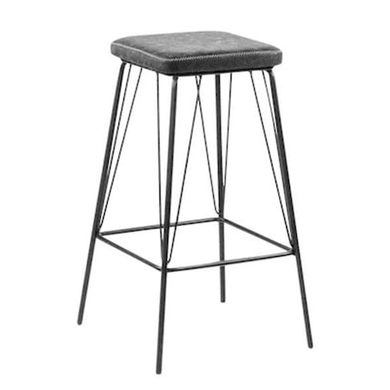 WOODWELL Σκαμπό Μπαρ Woodwell Μεταλλικό 2 Τμχ - Μαύρο