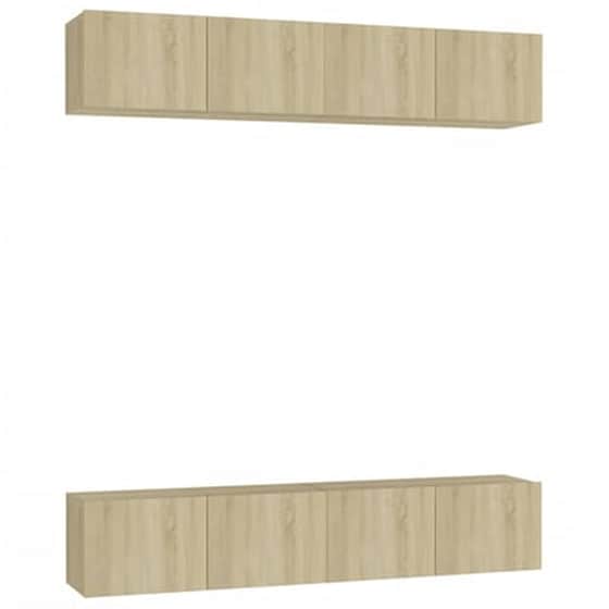 Έπιπλα Τηλεόρασης Vidaxl Μοριοσανίδα  Δρυς  4 Τμχ  80x30x30 cm - Sonoma image 2