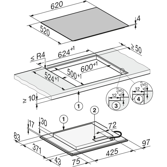 MIELE KM8565 FL 62 cm Μαύρο Εστία Επαγωγική Αυτόνομη image 4