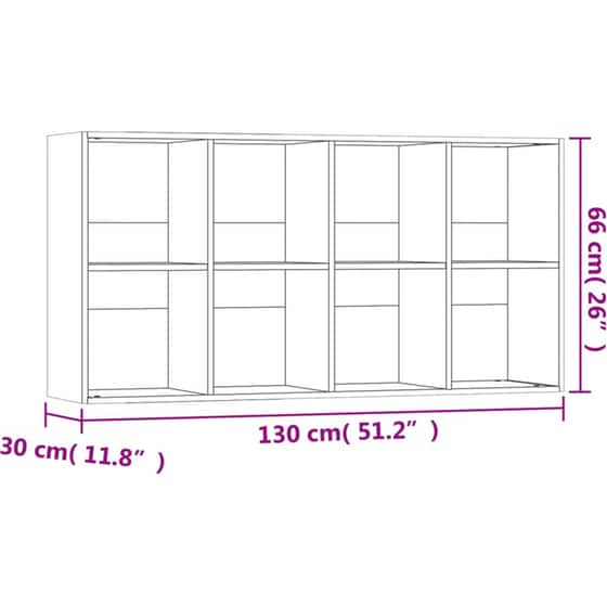 Βιβλιοθήκη VidaXL από Μοριοσανίδα 66x30x130 cm - Sonoma/ Μπεζ image 10