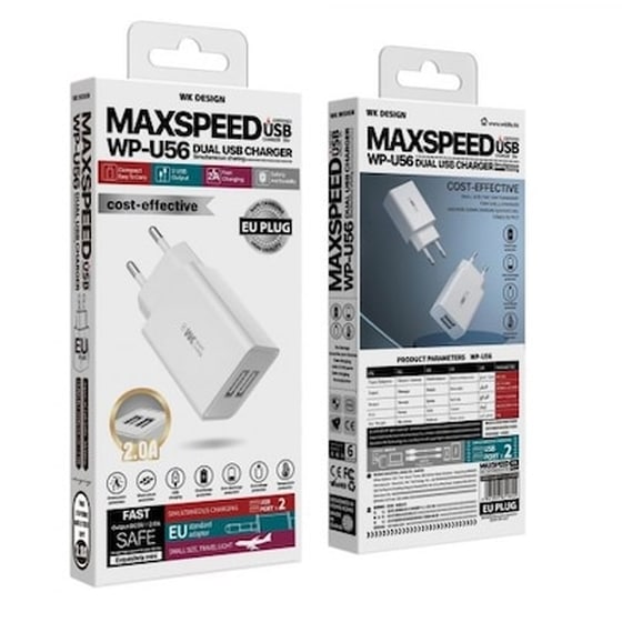 Φορτιστής Πρίζας Wk Wp-u56 2x Usb 2A - White image 1