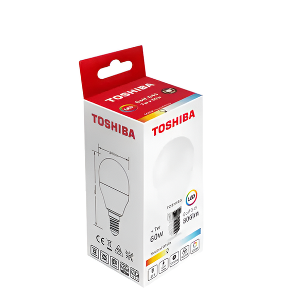 Λάμπα LED Toshiba G45 E14 7W 4000K - Φυσικό Λευκό image 1