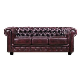 Τριθέσιος Καναπές Woodwell Chesterfield-689 Ε9574.34 201x92cm - Βυσσινί