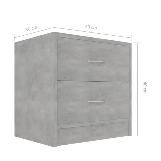 Κομοδίνο Vidaxl Από Μοριοσανίδα 40x30x40 cm - Γκρι Σκυροδέματος image 4