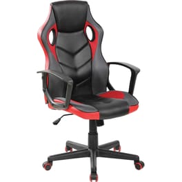 Καρέκλα Διευθυντική Woodwell BF7700 από Τεχνητό Δέρμα - Μαύρη/Κόκκινη