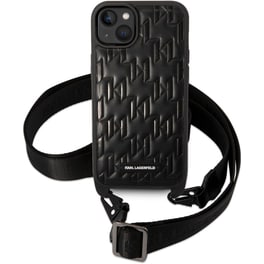 Θήκη Apple iPhone 14 Plus - Karl Lagerfeld Monogram Plaque Logo PU Leather Case - Black