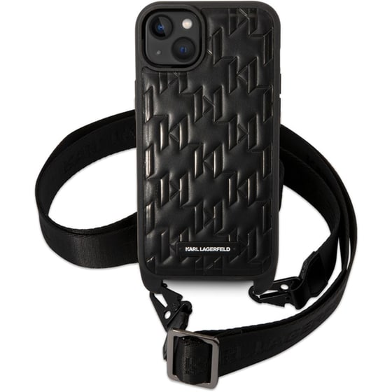 Θήκη Apple iPhone 14 Plus - Karl Lagerfeld Monogram Plaque Logo PU Leather Case - Black image 0