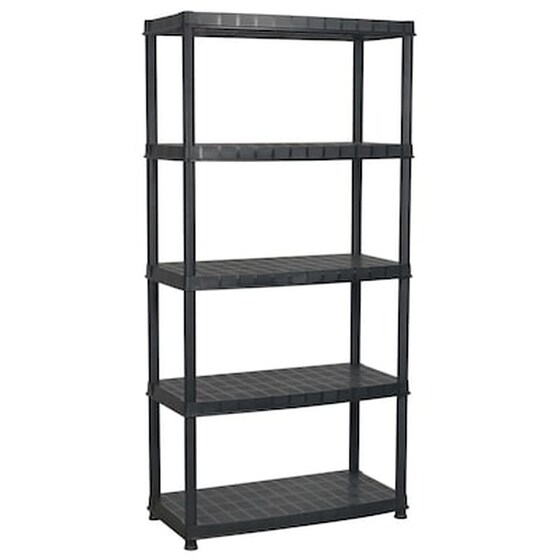 Vidaxl Ραφιέρα Αποθήκευσης 5 Επιπέδων Μαύρη 91,5x45,7x185 Εκ. Πλαστική image 2
