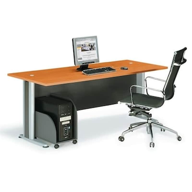 WOODWELL Γραφείο Υπολογιστή Woodwell C8930 από Ξύλο 180x80cm - Κερασί/Γκρι