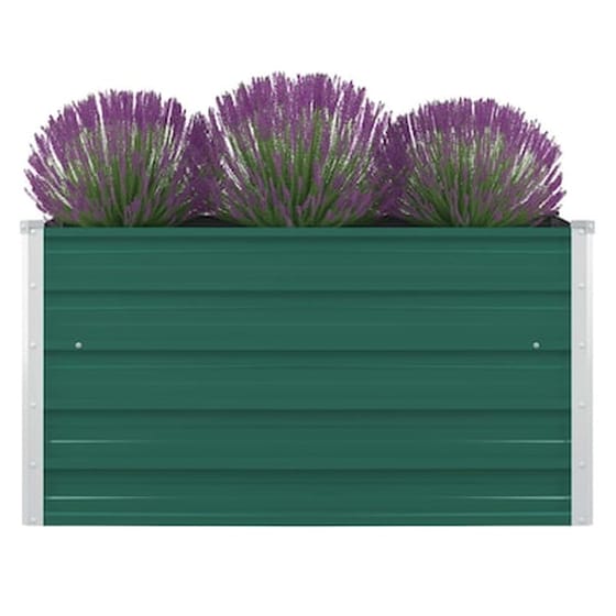 Vidaxl Ζαρντινιέρα Ψηλή Πράσινη 100x100x45 Εκ. Γαλβανισμένος Χάλυβας image 1