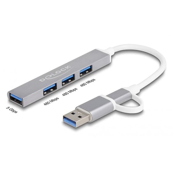 Delock 64214 USB Hub 3.2 με 4 θύρες - Γκρι image 2