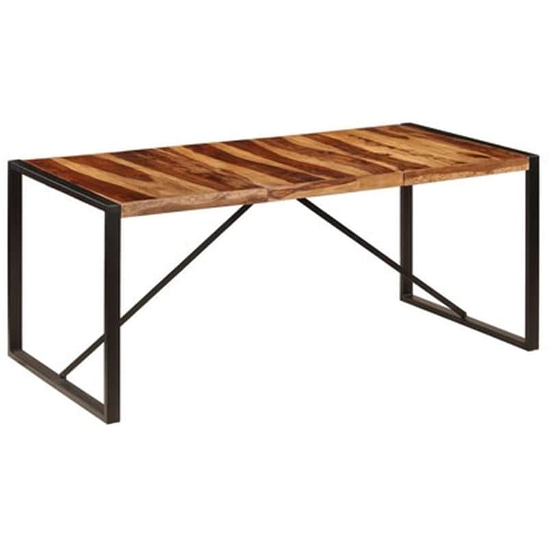 Τραπεζαρία Vidaxl από Μασίφ Ξύλο Sheesham 180x90x75 cm - Μαύρο/Καφέ