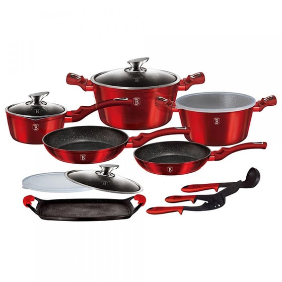 Σετ Μαγειρικά Σκεύη BERLINGER HAUS BH-6781 14  τμχ Κόκκινο image 0
