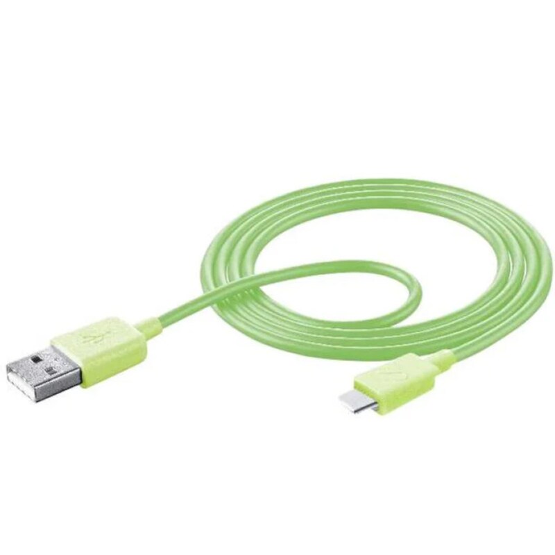 Καλώδιο δεδομένων Cellular Line Style Usb to Usb-C 1m - Green