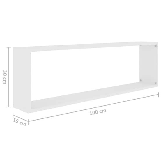Ράφια Τοίχου VidaXL από Μοριοσανίδα 100x15x30 cm 4 Τμχ - Λευκό image 9