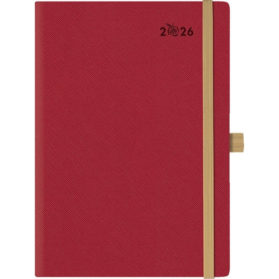Ημερολόγιο Ημερήσιο 2026 Θεοφύλακτος 12M Saffiano Plus Κόκκινο image 0