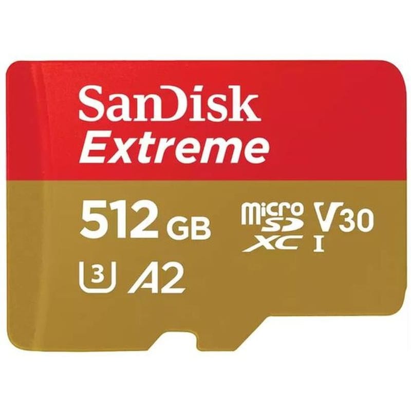SANDISK Sandisk Extreme microSDXC 512GB Class 10 U3 V30 A2 UHS-I με αντάπτορα