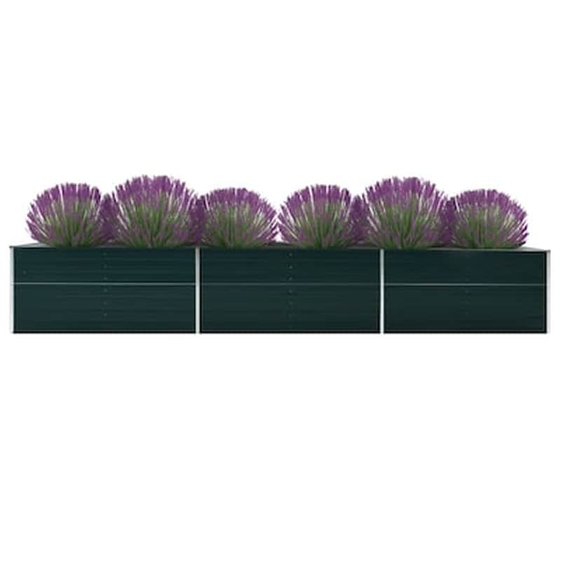 Vidaxl Ζαρντινιέρα Υπερυψωμένη Πράσινη 480x80x77 Εκ. Γαλβαν. Χάλυβας VIDAXL