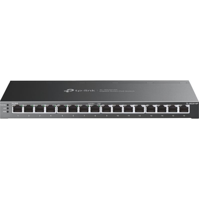 TP-LINK TL-SG2016P JetStream Smart Switch Gigabit Ethernet (10/100/1000 Mbps) 16-Port PoE+